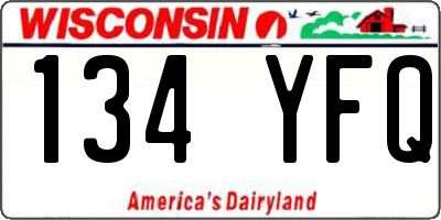 WI license plate 134YFQ