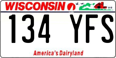 WI license plate 134YFS