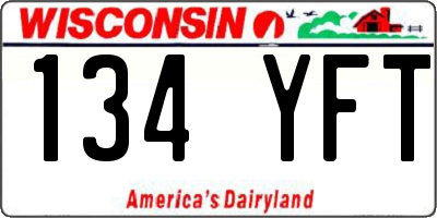 WI license plate 134YFT