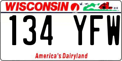 WI license plate 134YFW