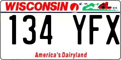 WI license plate 134YFX