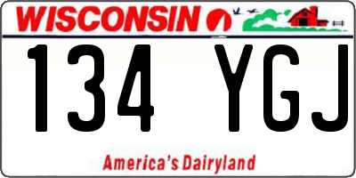 WI license plate 134YGJ