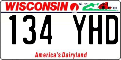 WI license plate 134YHD