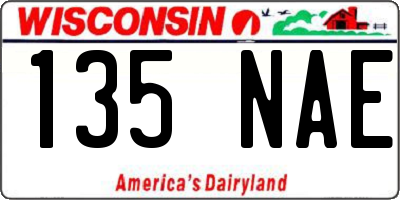 WI license plate 135NAE