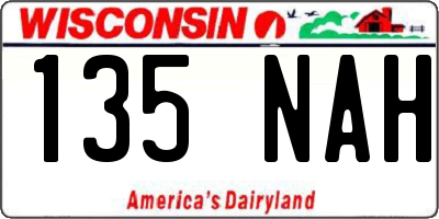 WI license plate 135NAH