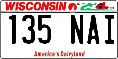 WI license plate 135NAI