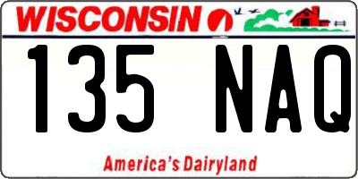 WI license plate 135NAQ