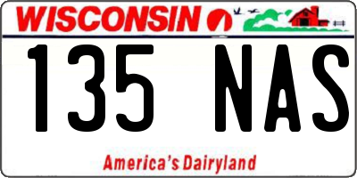 WI license plate 135NAS