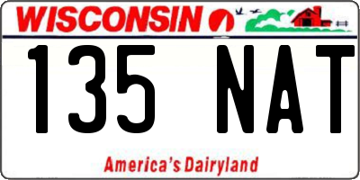 WI license plate 135NAT