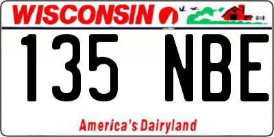 WI license plate 135NBE