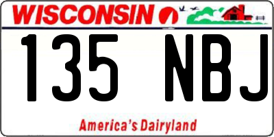 WI license plate 135NBJ