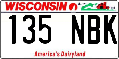 WI license plate 135NBK