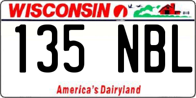 WI license plate 135NBL