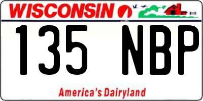 WI license plate 135NBP