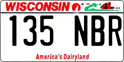 WI license plate 135NBR