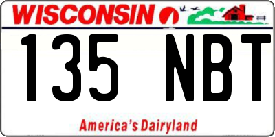 WI license plate 135NBT