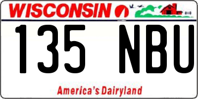WI license plate 135NBU