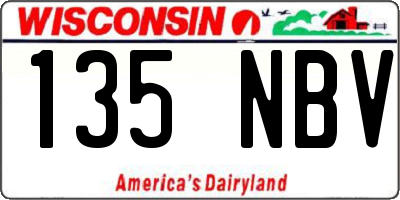 WI license plate 135NBV