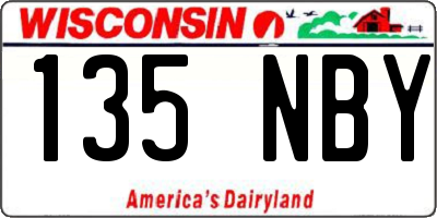 WI license plate 135NBY