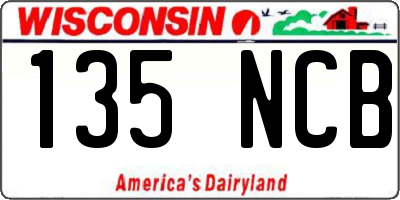 WI license plate 135NCB