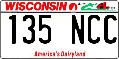 WI license plate 135NCC