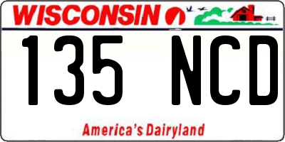 WI license plate 135NCD