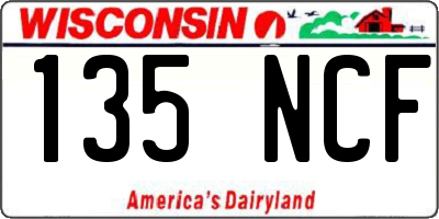 WI license plate 135NCF