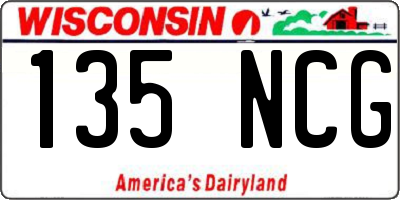 WI license plate 135NCG