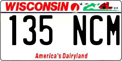 WI license plate 135NCM
