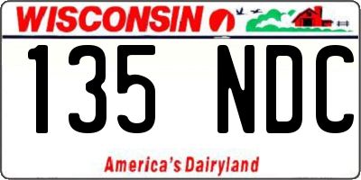 WI license plate 135NDC