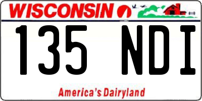 WI license plate 135NDI