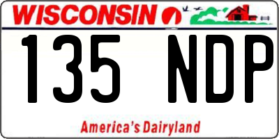 WI license plate 135NDP