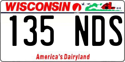 WI license plate 135NDS