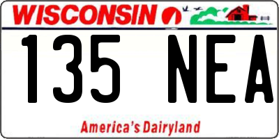 WI license plate 135NEA