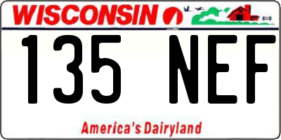 WI license plate 135NEF