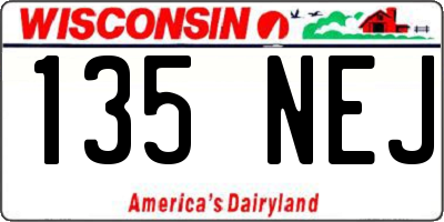 WI license plate 135NEJ
