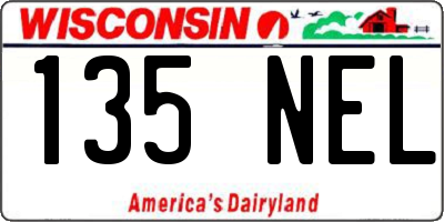 WI license plate 135NEL