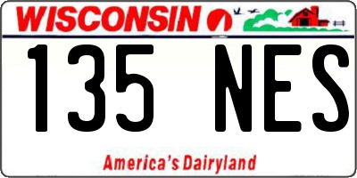 WI license plate 135NES