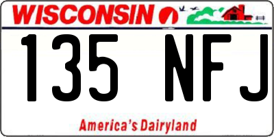 WI license plate 135NFJ