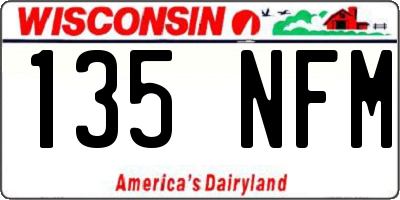 WI license plate 135NFM