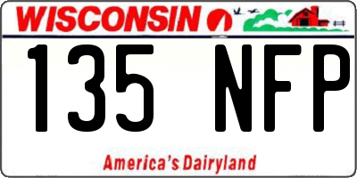 WI license plate 135NFP