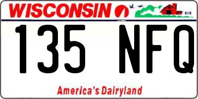 WI license plate 135NFQ