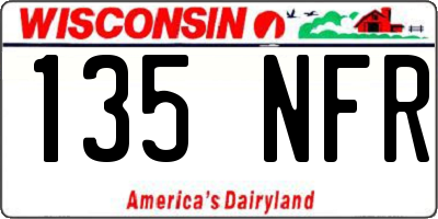WI license plate 135NFR