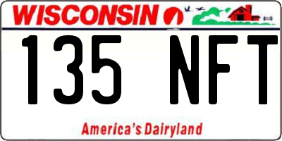 WI license plate 135NFT