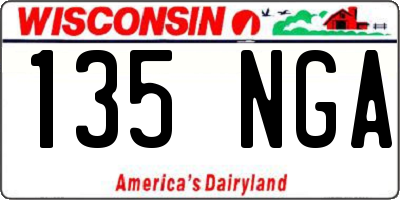 WI license plate 135NGA
