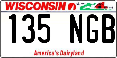 WI license plate 135NGB