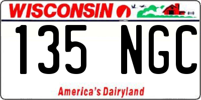 WI license plate 135NGC