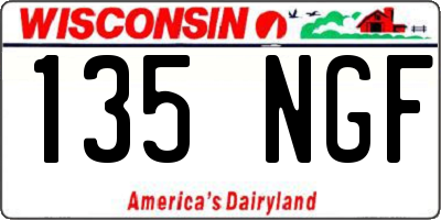 WI license plate 135NGF