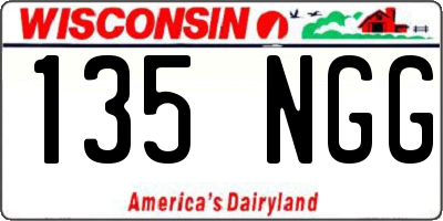 WI license plate 135NGG