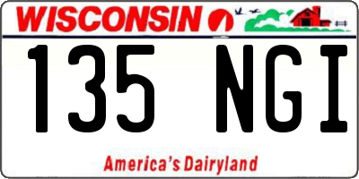 WI license plate 135NGI
